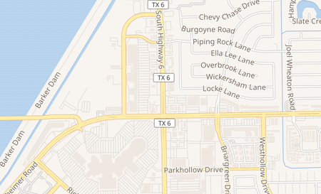 map of 2420 Highway 6 S Houston, TX 77077
