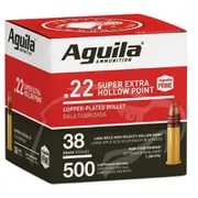 Aguila High Velocity .22 LR, 38 Grain Hollow Point, 500 Round Bulk Pack 1B221118 | 1B221118