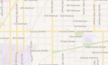 map of 1301 Locust st Terre Haute, IN 47807