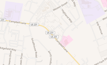 map of 1260 Campbell Lane 400 Bowling Green, KY 42104