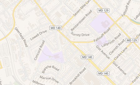 map of 6970 Reisterstown Rd. Baltimore, MD 21215