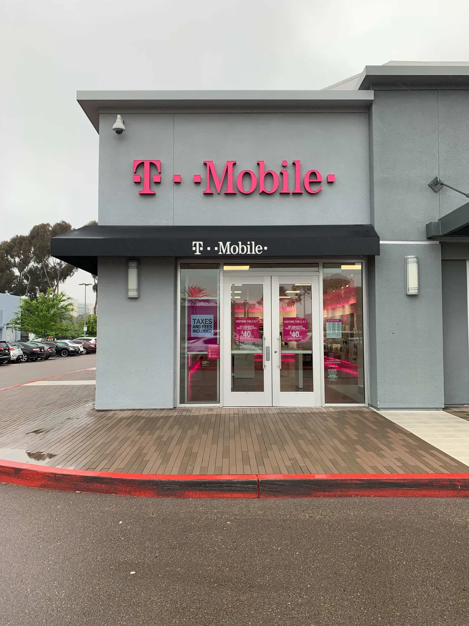 Exterior photo of T-Mobile store at Villa La Jolla Dr & Nobel Dr, La Jolla, CA