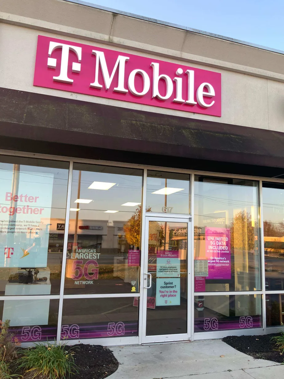 Exterior photo of T-Mobile store at E Mcgalliard Rd & N Barr St, Muncie, IN
