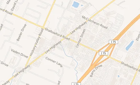 map of 6910 Shallowford Rd Ste B Chattanooga, TN 37421