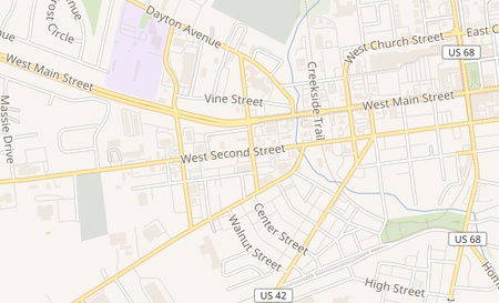 map of 623 W 2nd St Xenia, OH 45385