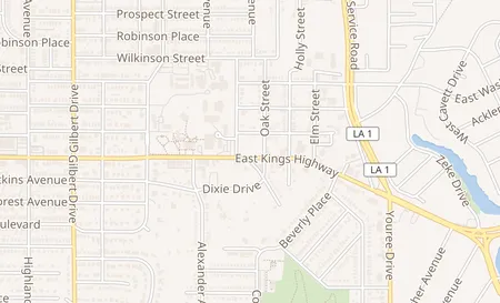 map of 128 E. Kings Hwy Shreveport, LA 71104