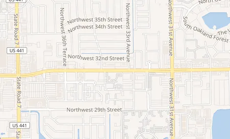 map of 3409 W Oakland Park Blvd Lauderdale Lakes, FL 33311