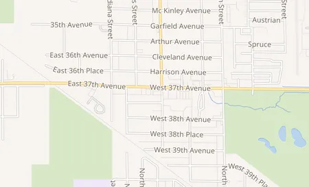 map of 1229 W. 37th Ave Hobart, IN 46342