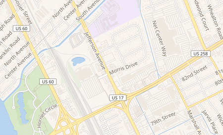 map of 6116 Jefferson Ave. Unit D Newport News, VA 23605