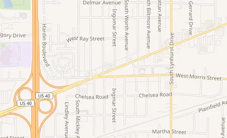 map of 5634 W Washington Street Indianapolis, IN 46241