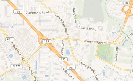 map of 3720 Emerson St. Jacksonville, FL 32207