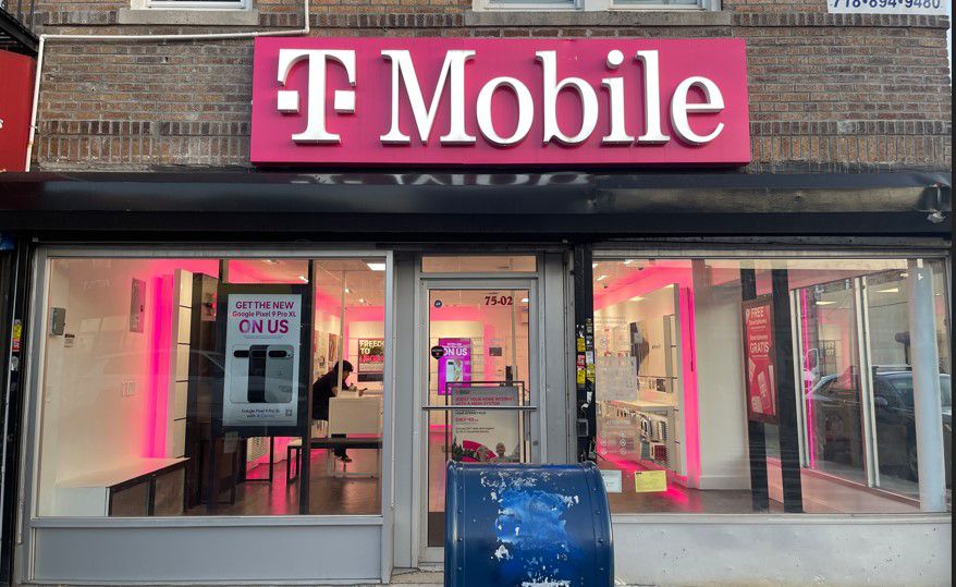 Exterior photo of T-Mobile Store at Metropolitan Ave & 75th Street, Middle Village, NY