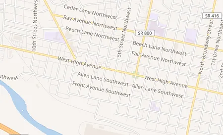 map of 509 W High Ave New Philadelphia, OH 44663