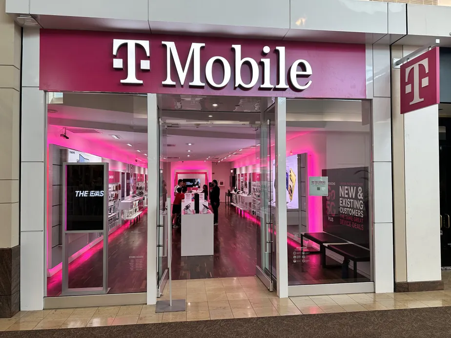 Exterior photo of T-Mobile Store at First Colony Mall, Sugar Land, TX