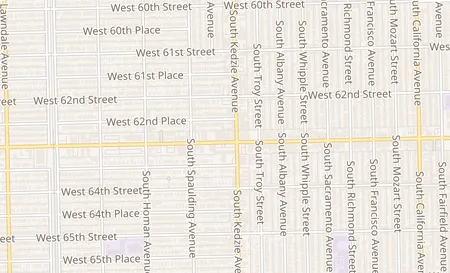 map of 3212 West 63rd Street Chicago, IL 60629