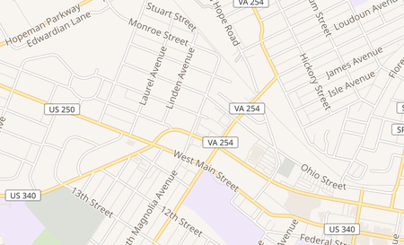 map of 1327-A W Broad St Waynesboro, VA 22980