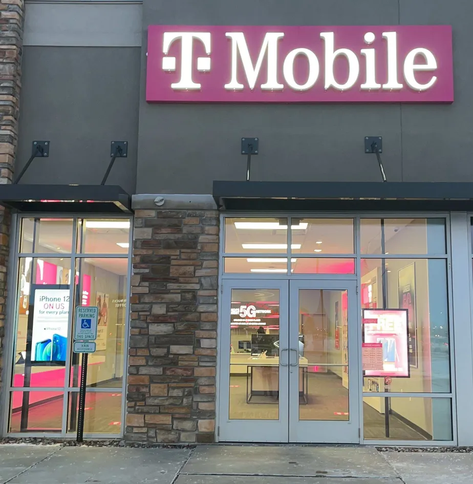 Exterior photo of T-Mobile store at Costco Way & Landmark Blvd, Bellevue, WI