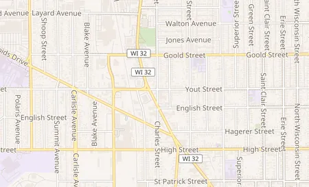 map of 1957 Douglas Ave Racine, WI 53402