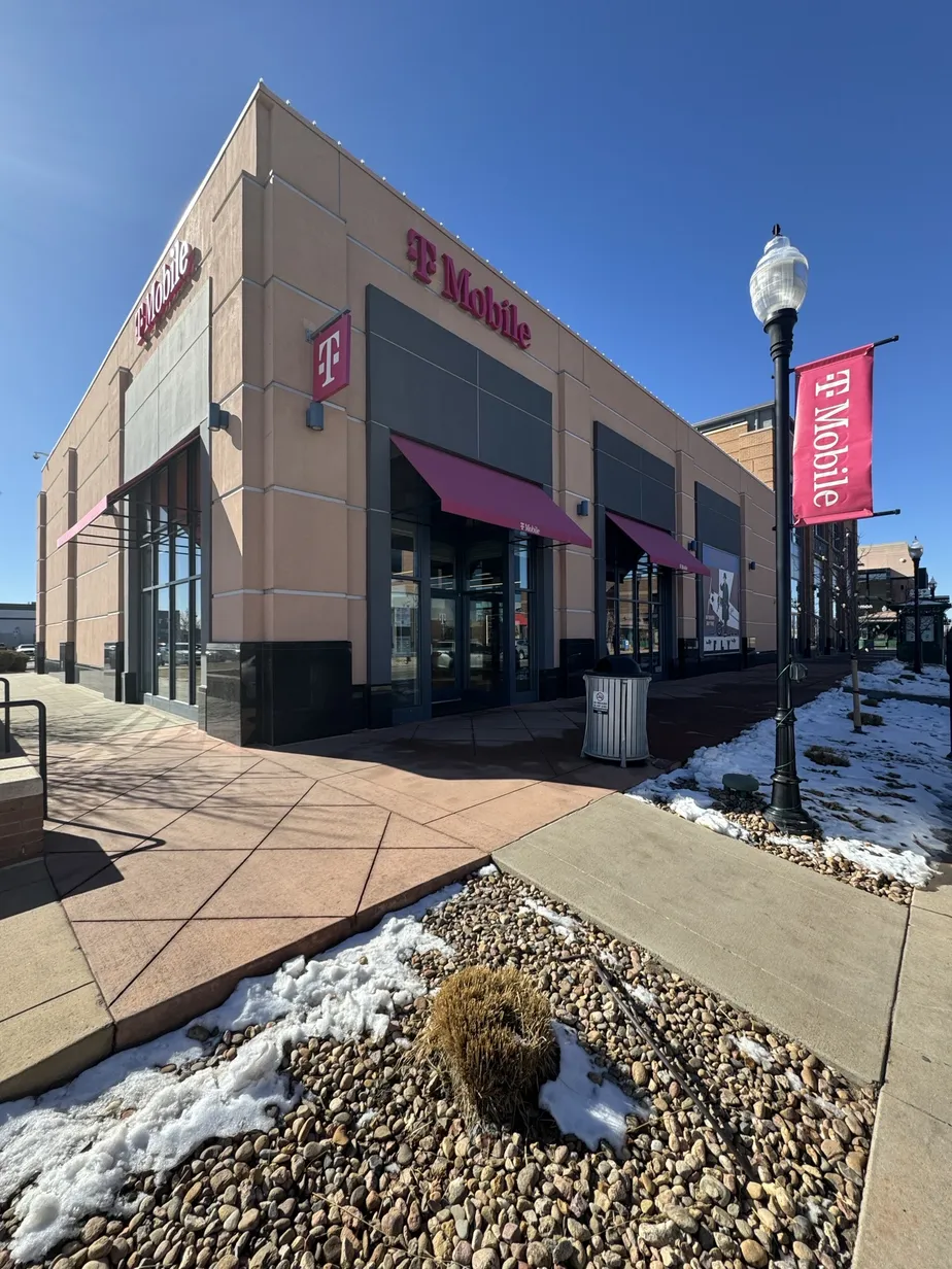  Exterior photo of T-Mobile Store at The Shops at Northfield, Denver, CO 