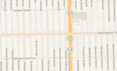 map of 18307 W Warren Ave Detroit, MI 48228