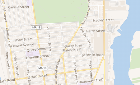 map of 1834 Acushnet Ave New Bedford, MA 02746