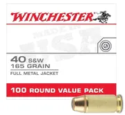 Winchester USA .40 S&W 165 Grain FMJ, 100 Round Value Pack USA40SWVP | USA40SWVP