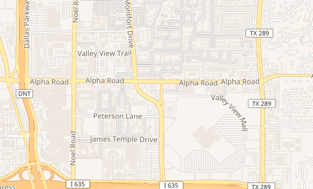 map of 13505 Montfort Pl Ste 102 Dallas, TX 75240