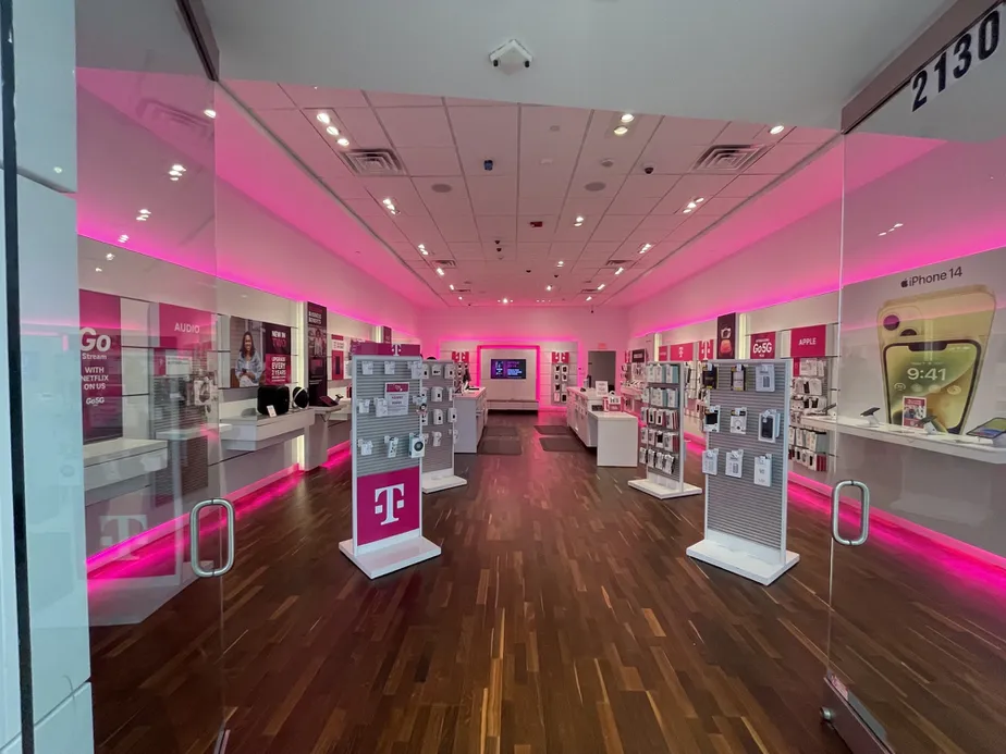 Interior photo of T-Mobile Store at The Woodlands Mall, The Woodlands, TX