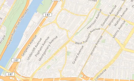 map of 1757 University Ave Bronx, NY 10453