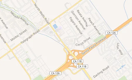 map of 310 S Wells road Ventura, CA 93004