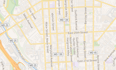 map of 2443 N. Charles St Baltimore, MD 21218