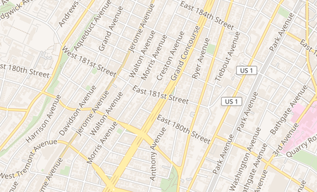 map of 2121 Grand Concourse Bronx, NY 10453