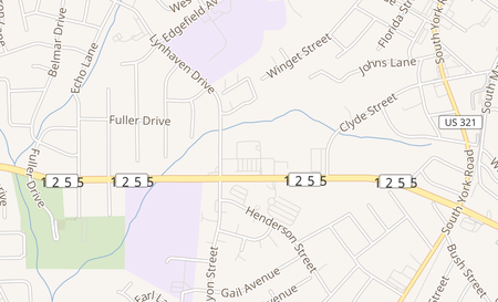 map of 1024 W. Hudson Blvd. Ste 3 Gastonia, NC 28052