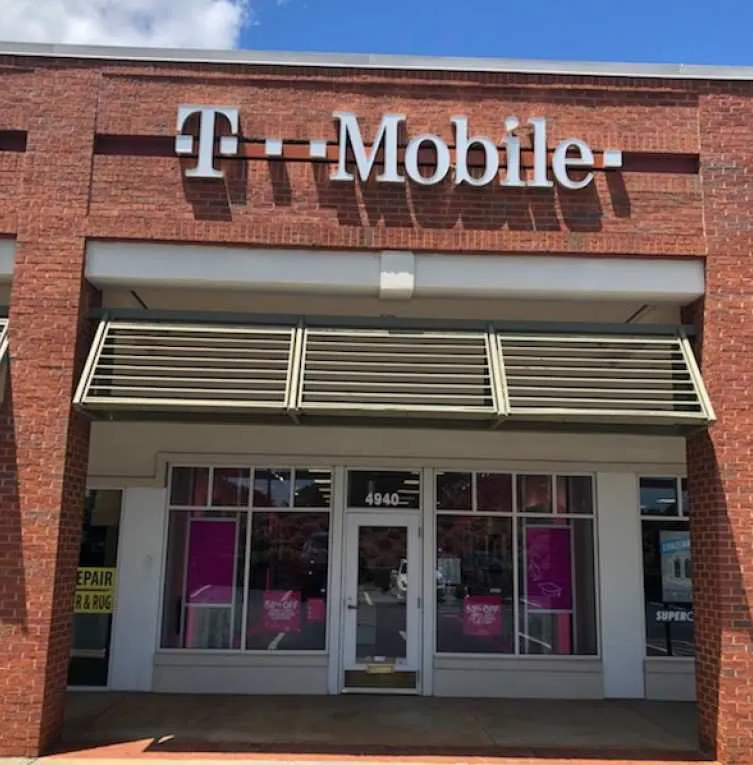 Exterior photo of T-Mobile store at Atlanta Hwy & Mullinax Rd, Alpharetta, GA