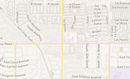 map of 361 S Lindsay Rd Mesa, AZ 85204