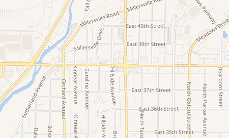 map of 2301 E 38th St Indianapolis, IN 46218