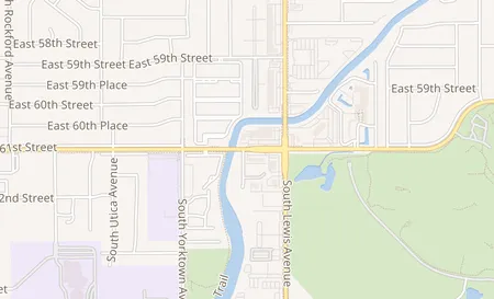 map of 2208 E 61st St Tulsa, OK 74136