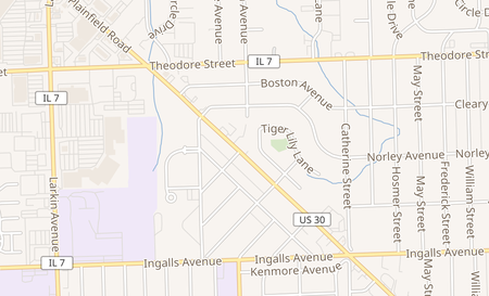 map of 1399 Plainfield Road Joliet, IL 60435