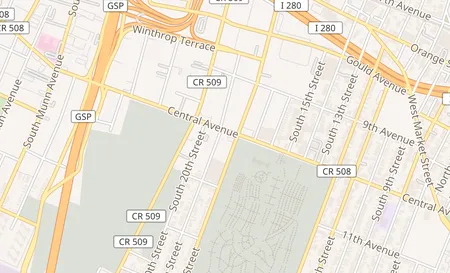 map of 47 Central Ave East Orange, NJ 07018