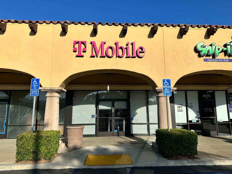 Exterior photo of T-Mobile Store at Santa Ana Canyon & Roosevelt, Anaheim, CA
