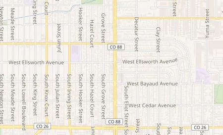 map of 17 S. Federal Blvd. Denver, CO 80219
