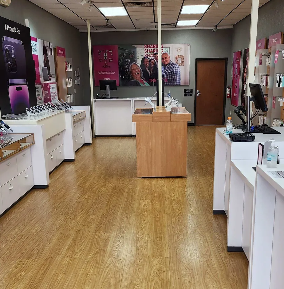 Interior photo of T-Mobile Store at S Main St & Adams Dr, Weatherford, TX