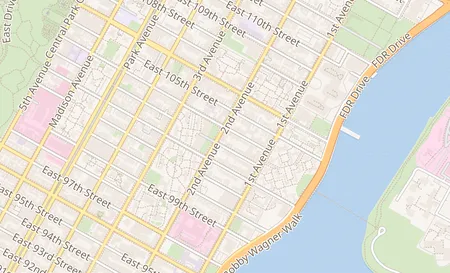 map of 2012 2nd Ave New York, NY 10029