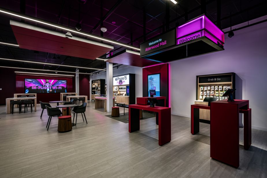 Interior photo of T-Mobile Store at Alderwood Mall, Lynnwood, WA