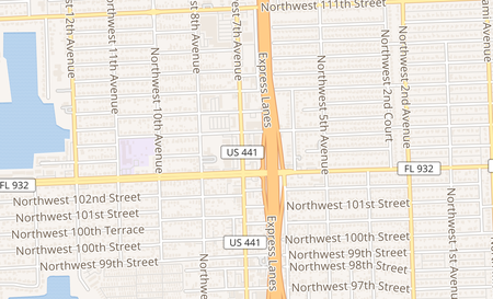 map of 10401 NW 7th Ave Miami, FL 33150