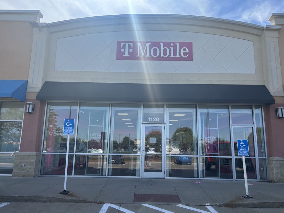 Exterior photo of T-Mobile Store at Mills Civic Pkwy & S 64th St, West Des Moines, IA