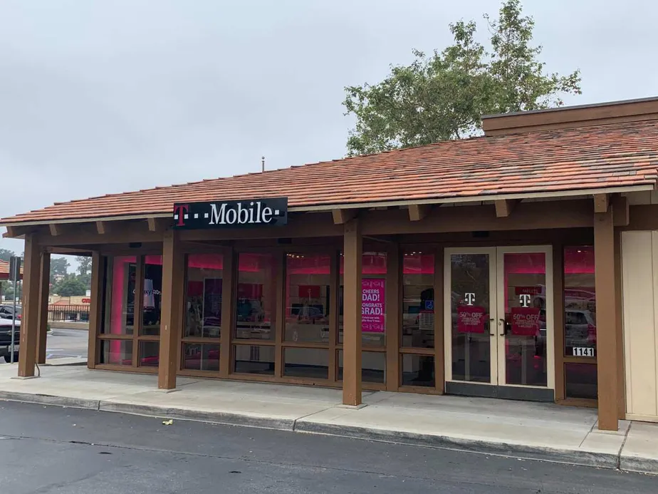 Exterior photo of T-Mobile store at Mission & Ammunition, Fallbrook, CA