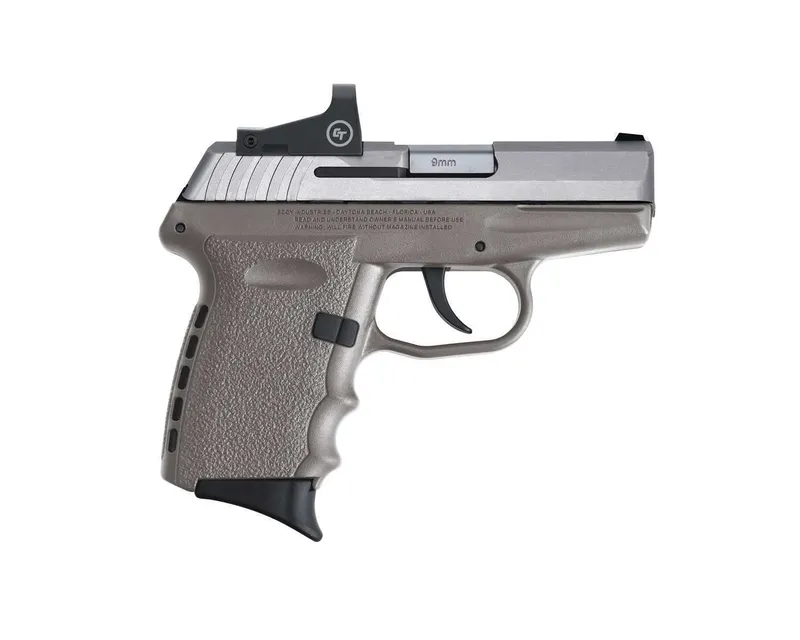 SCCY CPX-2 9mm Pistol w/ Crimson Trace Red Dot CPX-2TTSGRD Gray/Stainless, No Manual Safety 10rd 3.1" - SCCY