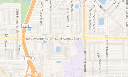 map of 1854 62nd Ave N St Petersburg, FL 33702
