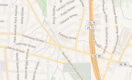 map of 1001 N Miami Blvd Ste 133 Durham, NC 27703